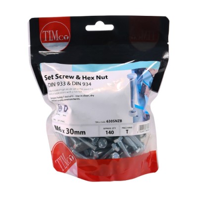 Set Screw & Hex Nut - BZP
