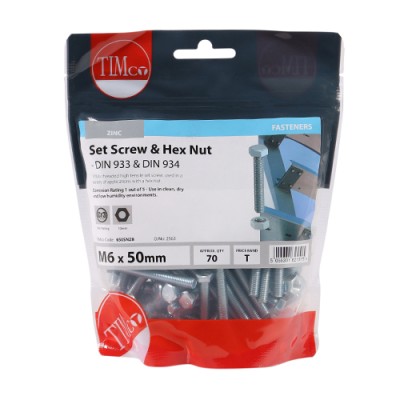 Set Screw & Hex Nut - BZP