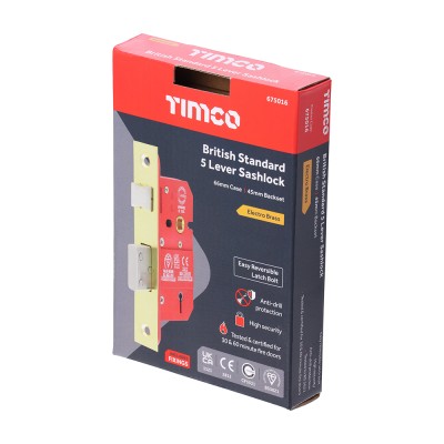 5 Lever BS CE Sashlock E.Brass