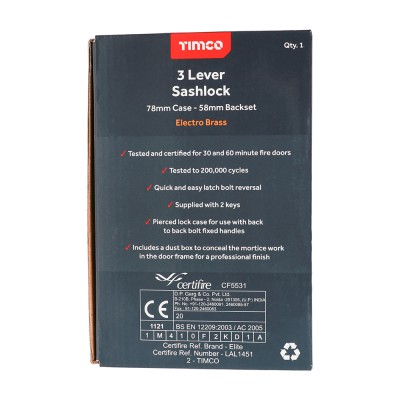 3 Lever Deadlock Sat. Nickel