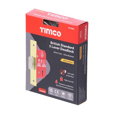 5 Lever BS CE Deadlock E.Brass