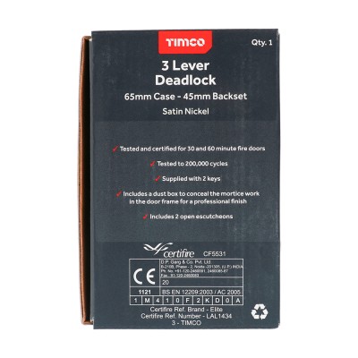 3 Lever Deadlock Sat. Nickel