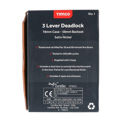 3 Lever Deadlock E. Brass