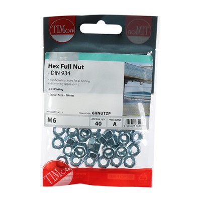Hex Nut DIN 934 - BZP
