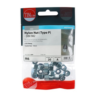 Nylon Nut Type P DIN 982 BZP