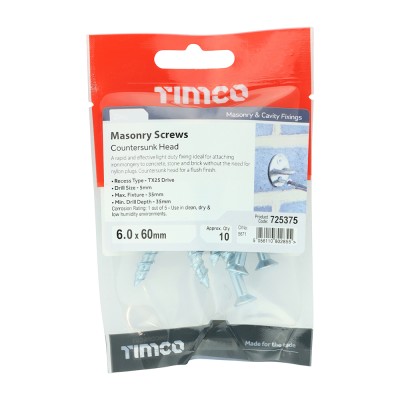 Multi-Fix Masonry Screw - CSK