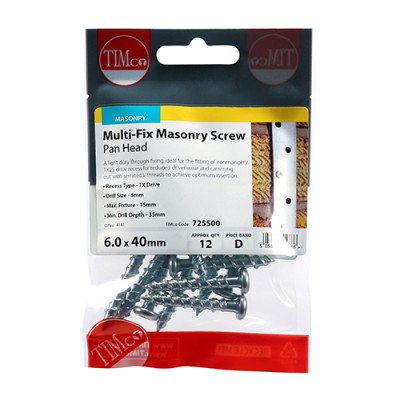 Multi-Fix Masonry Screw - PAN