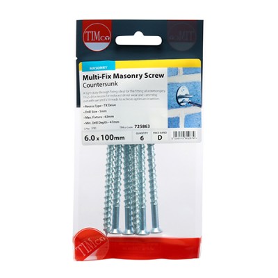 Multi-Fix Masonry Screw - CSK