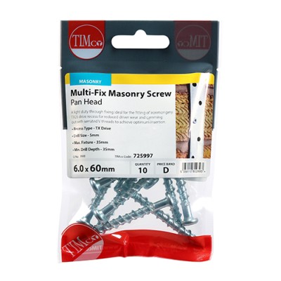 Multi-Fix Masonry Screw - PAN