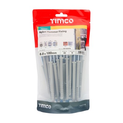 Nylon Hammer Fixing - BZP