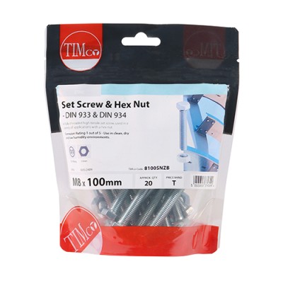 Set Screw & Hex Nut - BZP