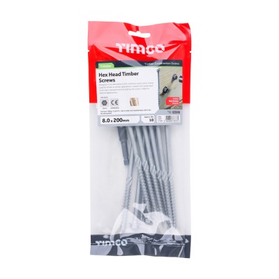 Timber Frame Screw HEX Silver