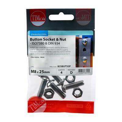 Button Socket & Nut - A2 SS