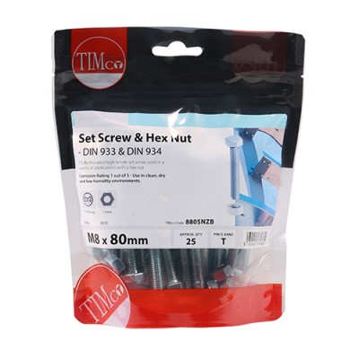 Set Screw & Hex Nut - BZP