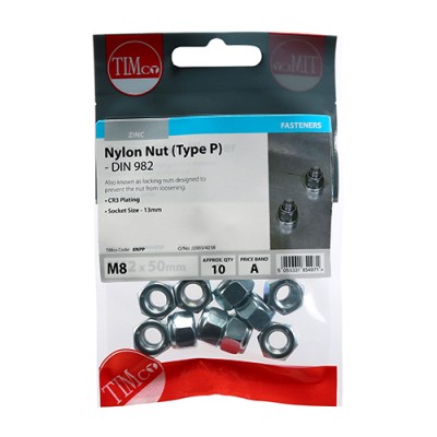 Nylon Nut Type P DIN 982 BZP