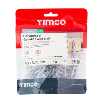 Square Twist Nail - Galvanised