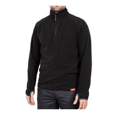 Half Zip Overhead Fleece Black