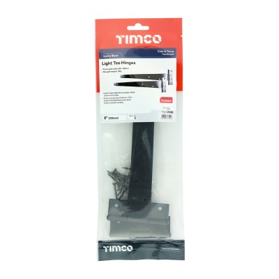 Light Tee Hinge Pair Black