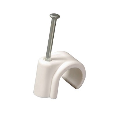 Nail In Pipe Clip - White