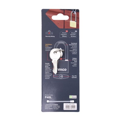 Long Shackle Brass Padlock
