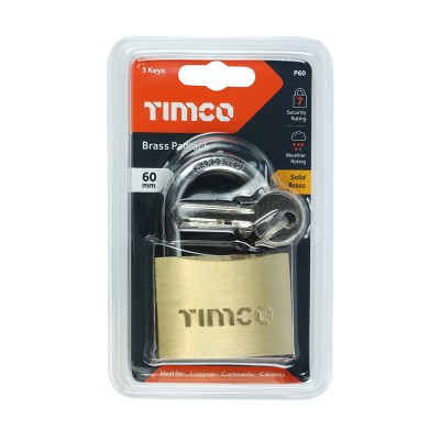 Brass Padlock x 4 (Key Alike)