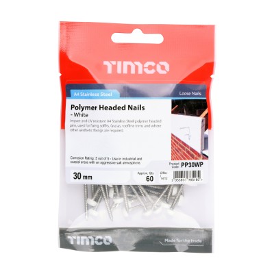 Polymer Headed Pin - White