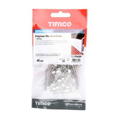 Polymer Headed Pin - White