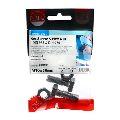 Set Screw & Hex Nut - A2 SS
