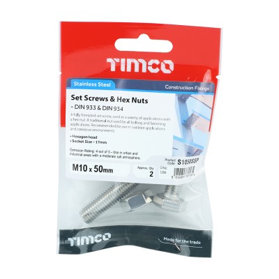Set Screw & Hex Nut - A2 SS