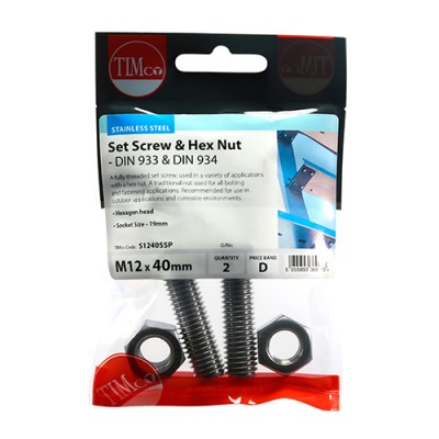 Set Screw & Hex Nut - A2 SS
