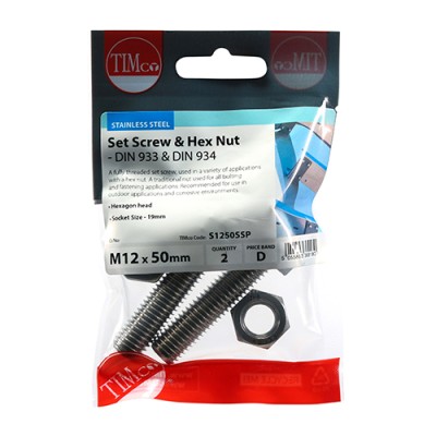 Set Screw & Hex Nut - A2 SS