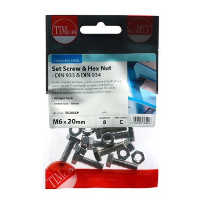 Set Screw & Hex Nut - A2 SS