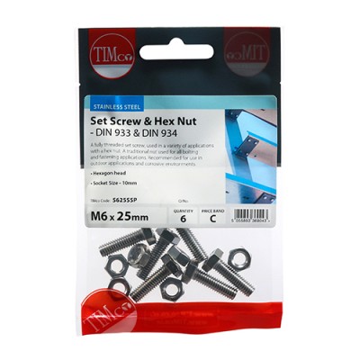 Set Screw & Hex Nut - A2 SS