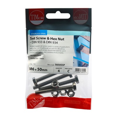 Set Screw & Hex Nut - A2 SS