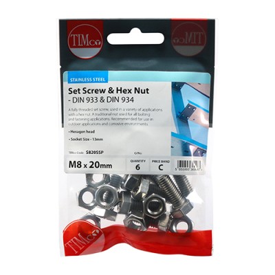 Set Screw & Hex Nut - A2 SS