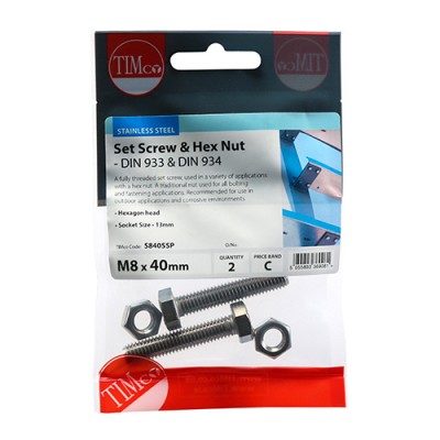Set Screw & Hex Nut - A2 SS