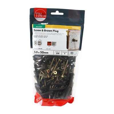 Screws & Brown Plastic Plugs