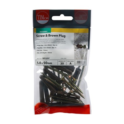 Screws & Brown Plastic Plugs