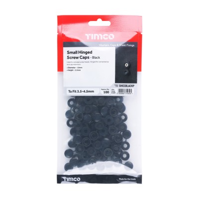 Small Hinged Screw Cap - Black