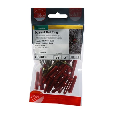 Screws & Red Plastic Plugs