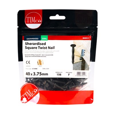 Square Twist Nail- Sherardised