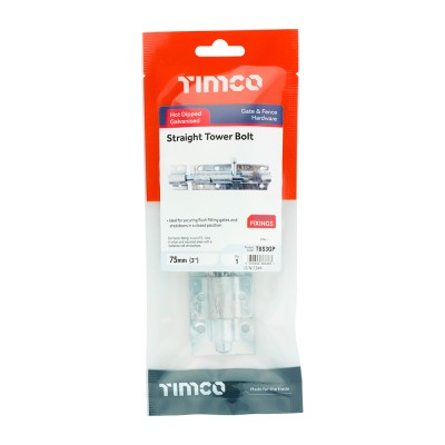 Straight Tower Bolt HDG