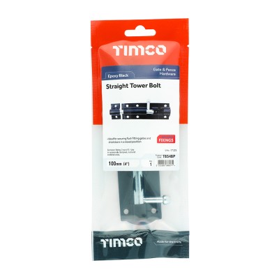 Straight Tower Bolt Black