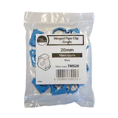 MDPE Hinged Pipe Clip - Blue