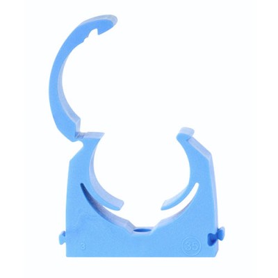MDPE Hinged Pipe Clip - Blue