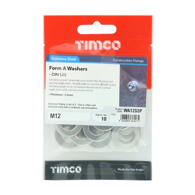 Form A Washer DIN 125 - A2 SS