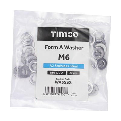 Form A Washer DIN 125 A2 SS