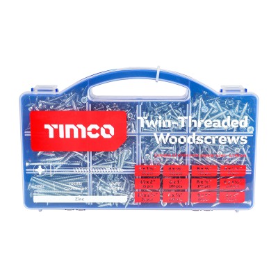 Twin Woodscrew Mixed Tray Zinc