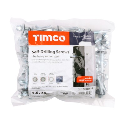 Hex Screw W16 S/DRILL No5 Zinc