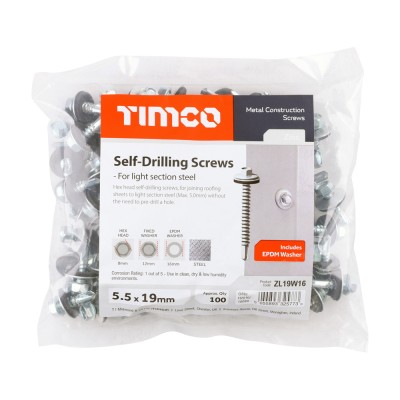 Hex Screw W16 S/DRILL No3 BZP